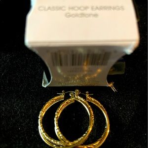 New Avon Classic Hoop Goldtone Earrings